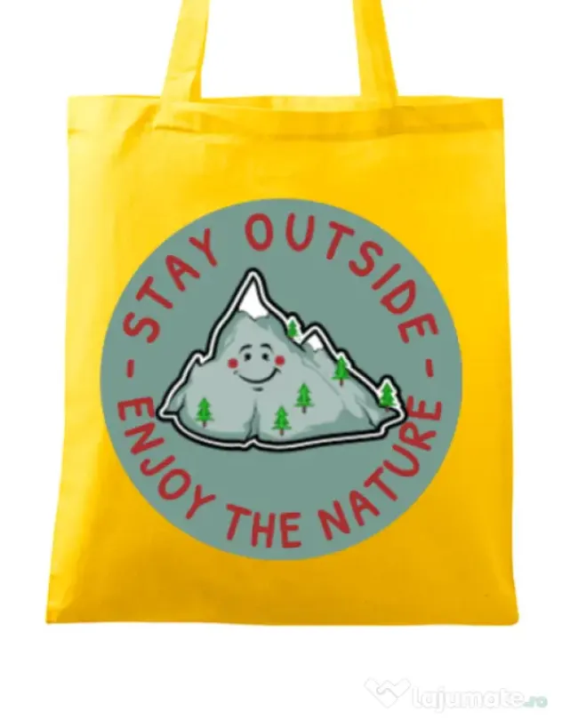 Sacosa din panza Stay outside Galben