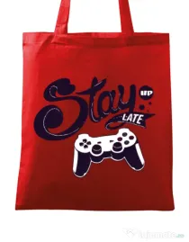 Sacosa din panza Stay up late Rosu
