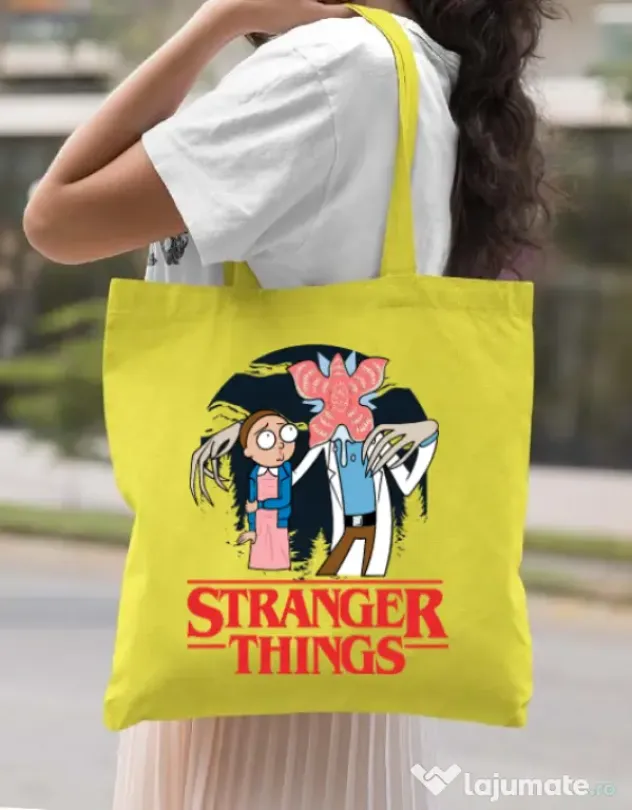 Sacosa din panza Stranger Ricks Galben