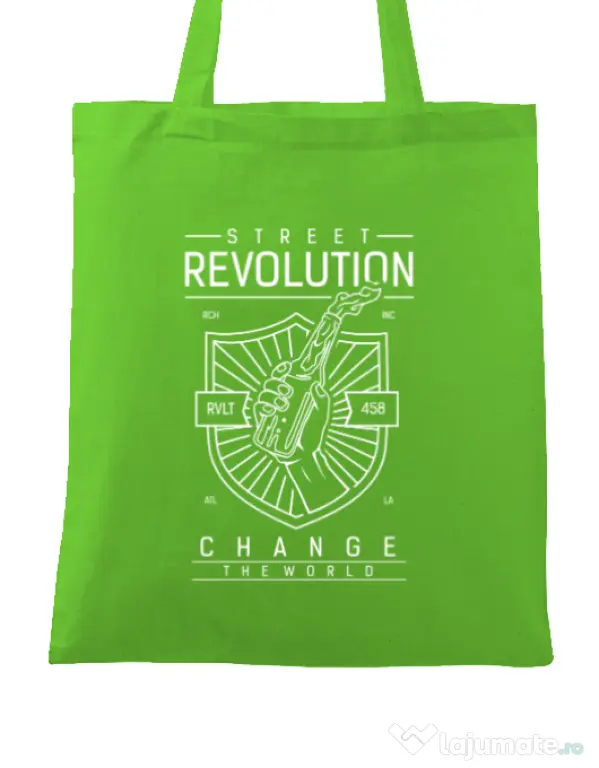 Sacosa din panza Street Revolution Verde mar