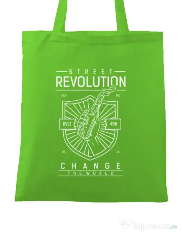 Sacosa din panza Street Revolution Verde mar