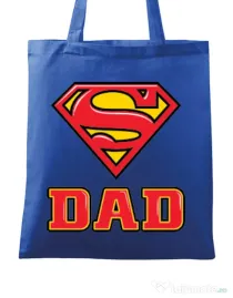 Sacosa din panza Super Dad Albastru regal