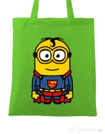 Sacosa din panza Super minion Verde mar