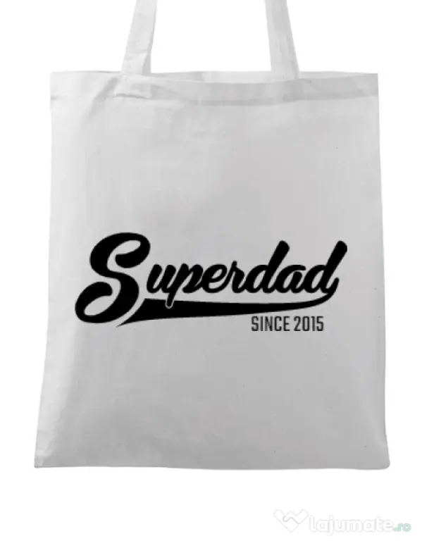 Sacosa din panza Superdad Alb