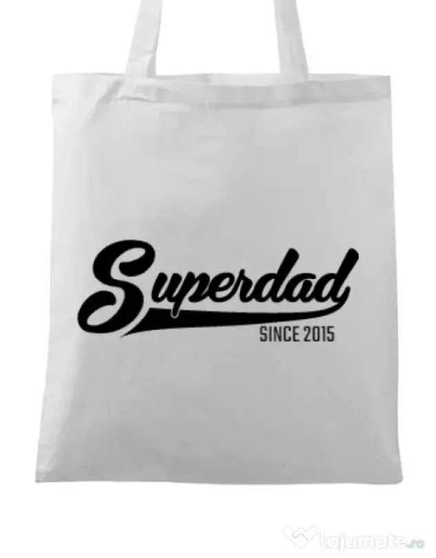 Sacosa din panza Superdad Alb