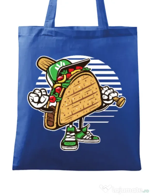 Sacosa din panza Taco Albastru regal