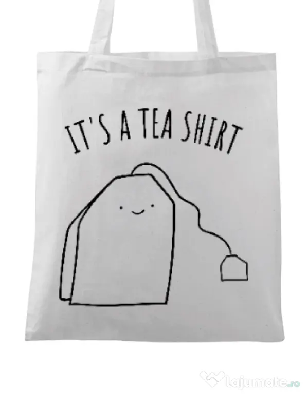 Sacosa din panza Tea shirt Alb