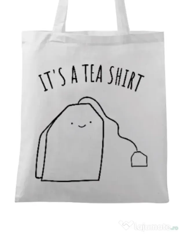 Sacosa din panza Tea shirt Alb
