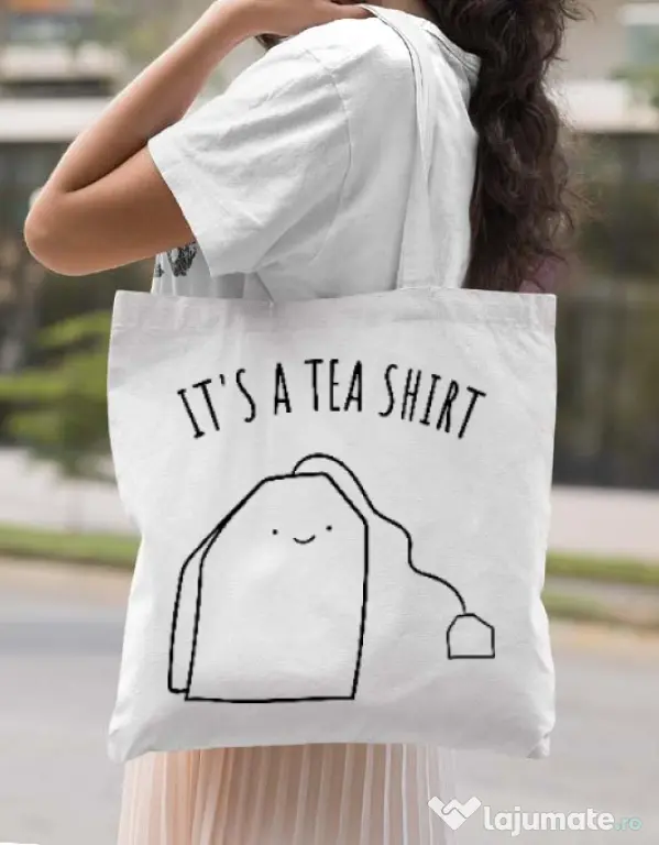 Sacosa din panza Tea shirt Alb