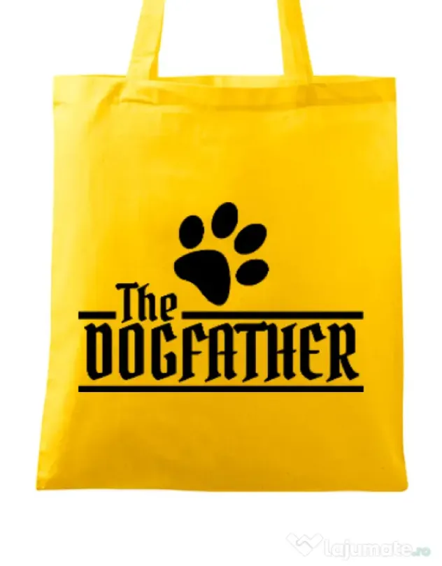 Sacosa din panza The dogfather Galben