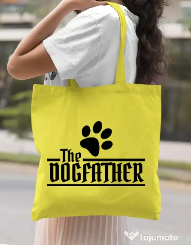 Sacosa din panza The dogfather Galben