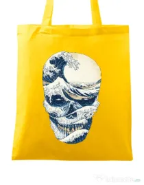 Sacosa din panza The Great Wave off Skull Galben