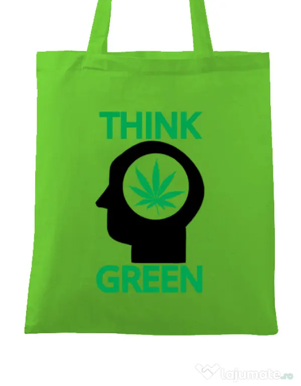 Sacosa din panza Think green Verde mar