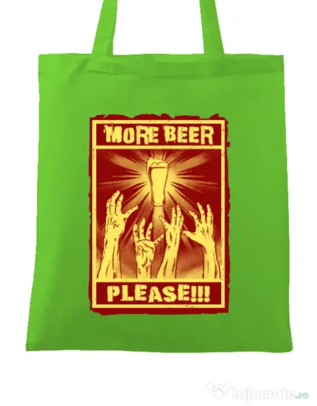 Sacosa din panza Thirsty zombies Verde mar