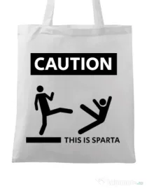 Sacosa din panza This is Sparta Alb