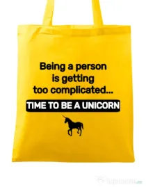 Sacosa din panza Time to be a unicorn Galben