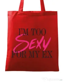 Sacosa din panza Too sexy for my ex Rosu