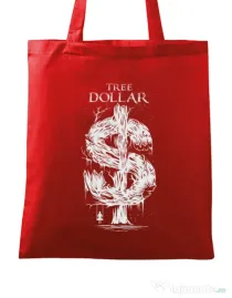 Sacosa din panza Tree Dollar Rosu