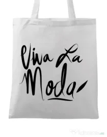 Sacosa din panza Viva la moda Alb