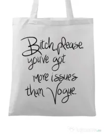 Sacosa din panza Vogue issues Alb