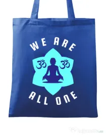 Sacosa din panza We are all one Albastru regal
