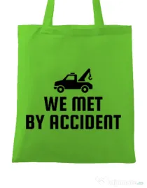 Sacosa din panza We met by accident Verde mar