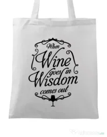 Sacosa din panza Wisdom wine Alb