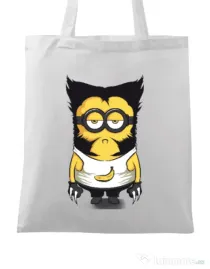 Sacosa din panza Wolve minion Alb