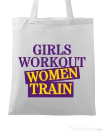 Sacosa din panza Women train Alb