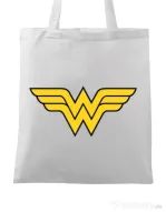 Sacosa din panza Wonder woman Alb
