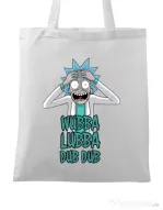 Sacosa din panza Wubba Lubba Dub Dub Alb