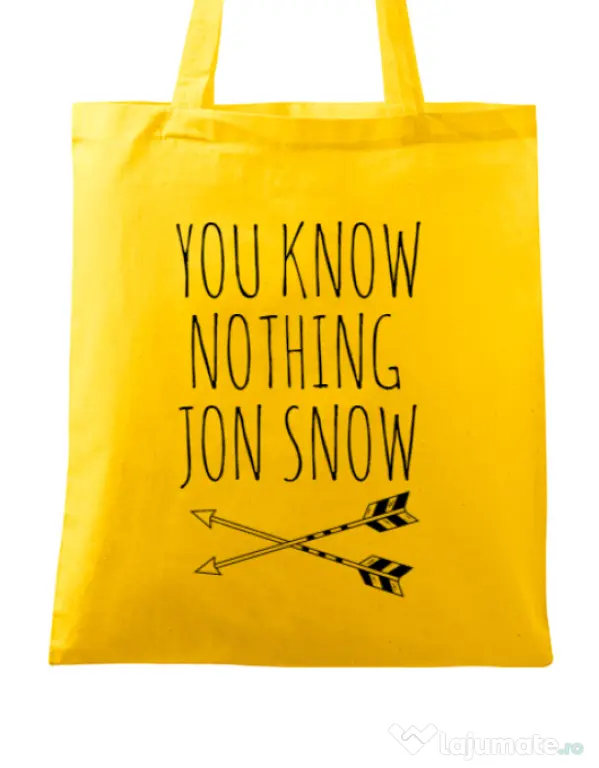 Sacosa din panza You know nothing Galben