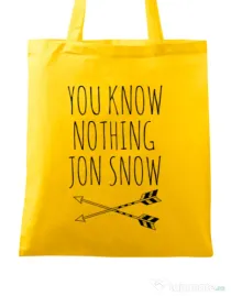 Sacosa din panza You know nothing Galben