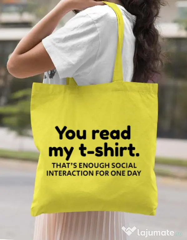 Sacosa din panza You read my t-shirt Galben