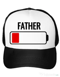 Sapca personalizata Father battery Alb