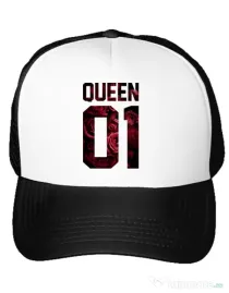 Sapca personalizata Flower queen Alb