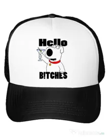 Sapca personalizata Hello bitches Alb
