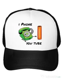Sapca personalizata Iphone youtube Alb