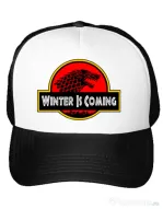 Sapca personalizata Jurassic winter Alb