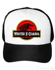 Sapca personalizata Jurassic winter Alb