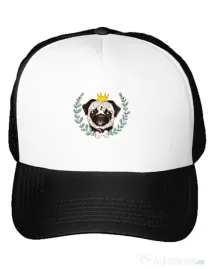 Sapca personalizata King Of Pug Alb