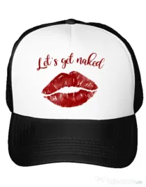 Sapca personalizata Lets get naked Alb