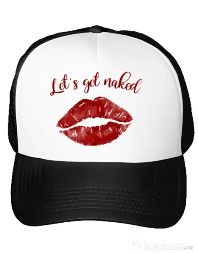 Sapca personalizata Lets get naked Alb
