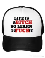 Sapca personalizata Life is a bitch Alb