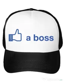 Sapca personalizata Like a boss Facebook Alb
