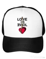 Sapca personalizata Love is evil Alb