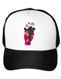 Sapca personalizata Mama and baby Mouse Alb