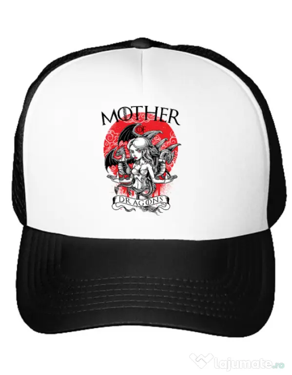 Sapca personalizata Mother of dragons Alb