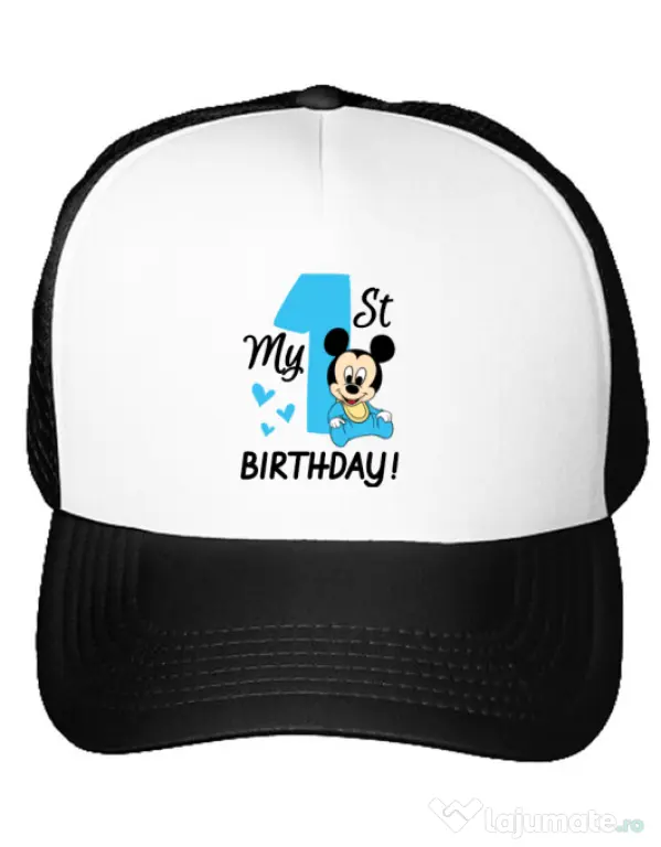 Sapca personalizata My first birthday Alb