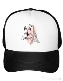 Sapca personalizata Paris mon amour Alb